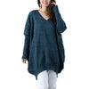 大きいサイズ レディース コットンニットドルマンコクーンチュニック　gold925 ブルー