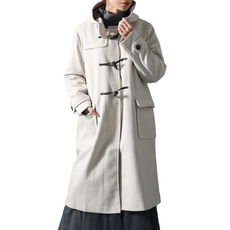 大きいサイズ レディース ダッフルコート　mnfk-122760 オフホワイト