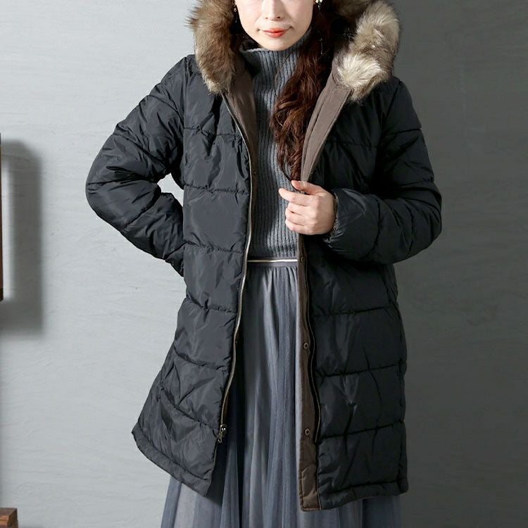 大きいサイズ レディース リバーシブルモッズコート　mnfk-122701