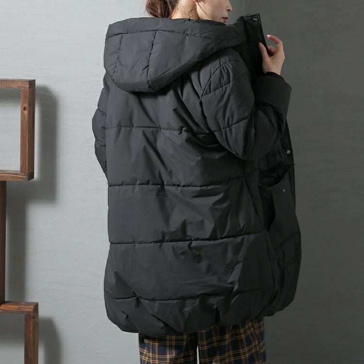 大きいサイズ レディース ロングファイバーダウンコート　mnfk-222709