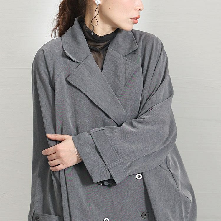 大きいサイズ レディース トレンチジャケットコート　nw-22035