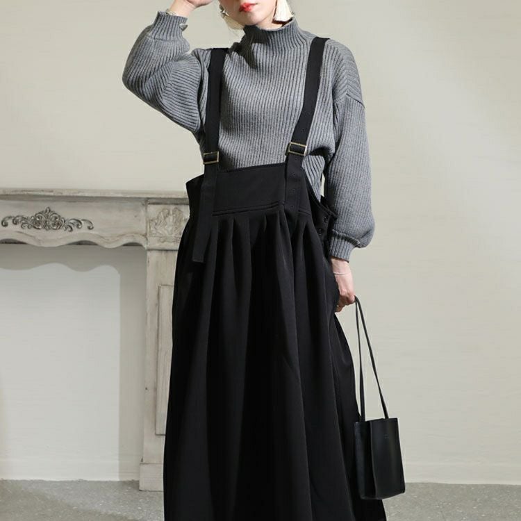 大きいサイズ レディース マキシ丈サロペットスカート　sw-0512