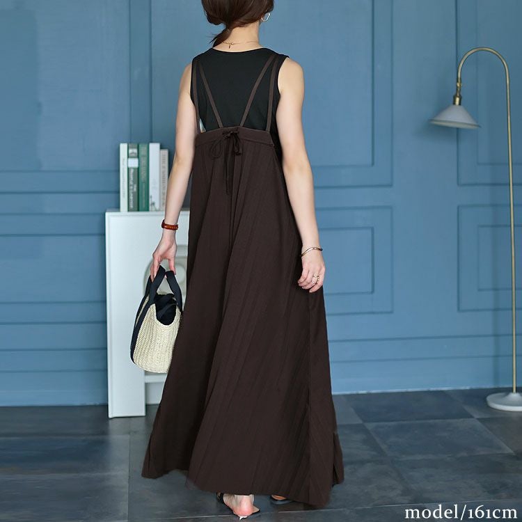 大きいサイズ レディース プリーツキャミワンピース　fem-313