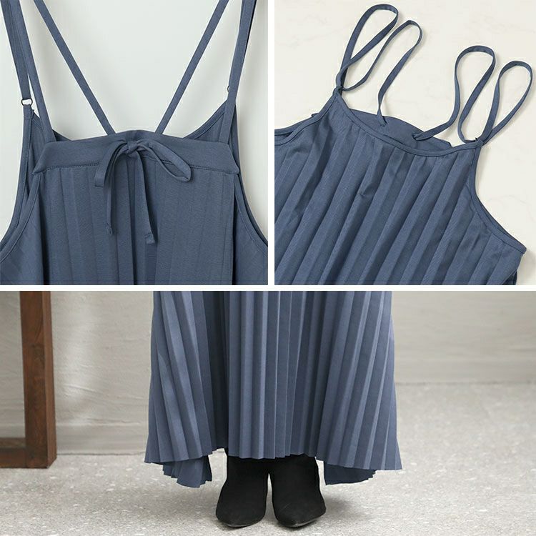 大きいサイズ レディース プリーツキャミワンピース　fem-313