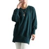 大きいサイズ レディース リブ袖ドルマンチュニック　kt-42001 グリーン