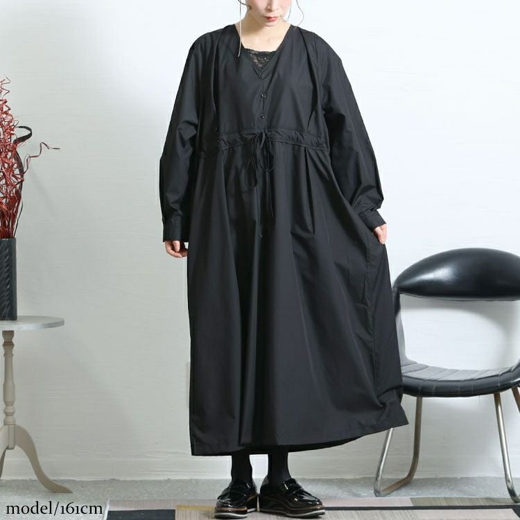 大きいサイズ レディース レイヤード風ロングワンピース　nw-22033