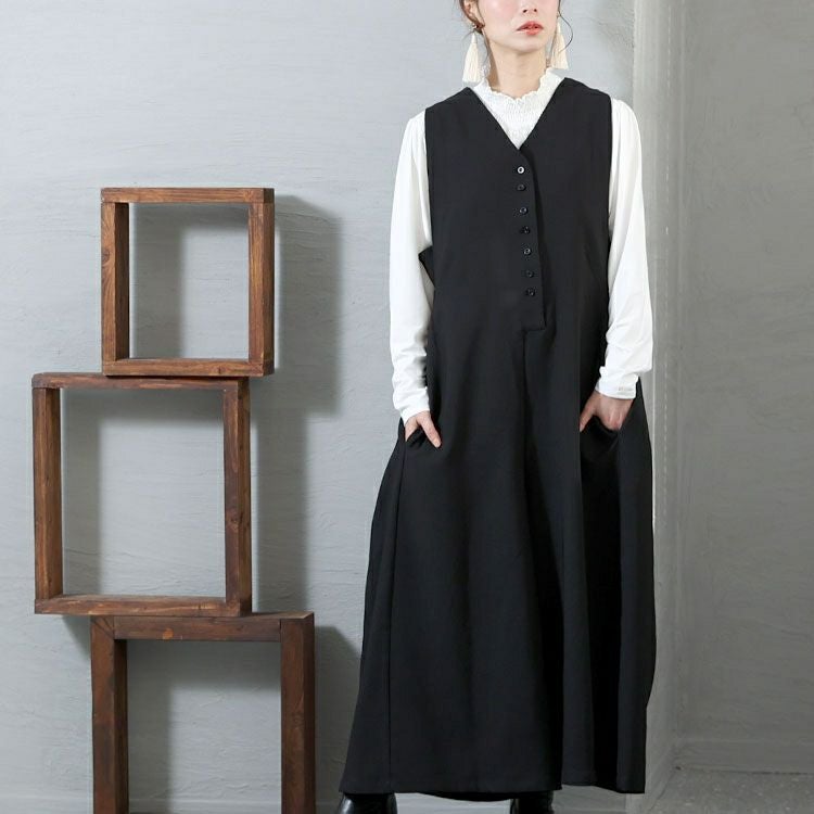 大きいサイズ レディース ワイドサロペットパンツ　nw-22031