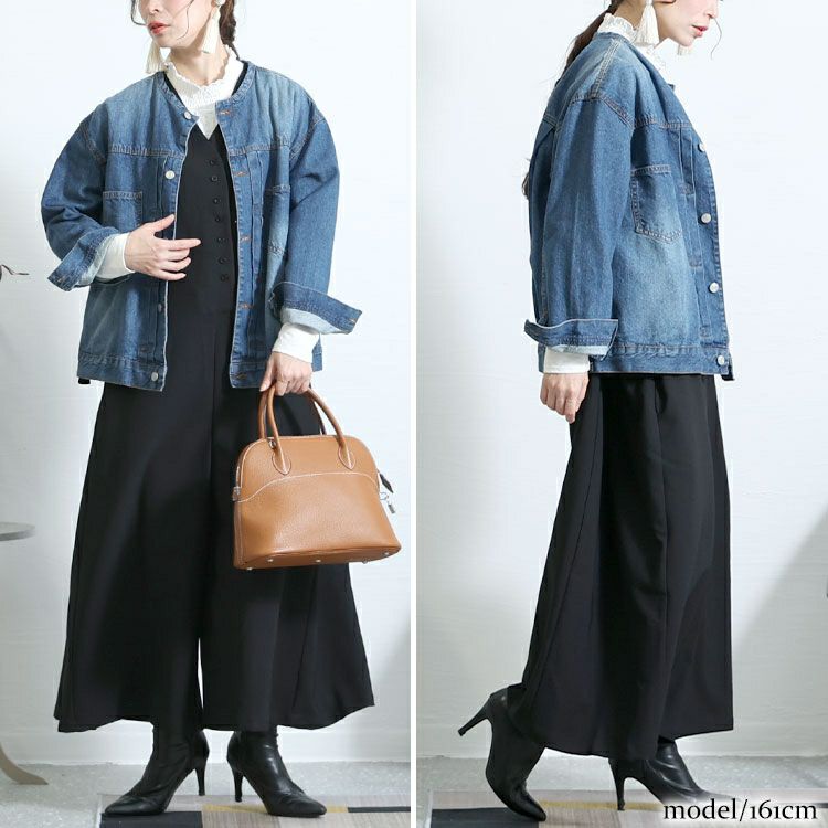 大きいサイズ レディース ワイドサロペットパンツ　nw-22031