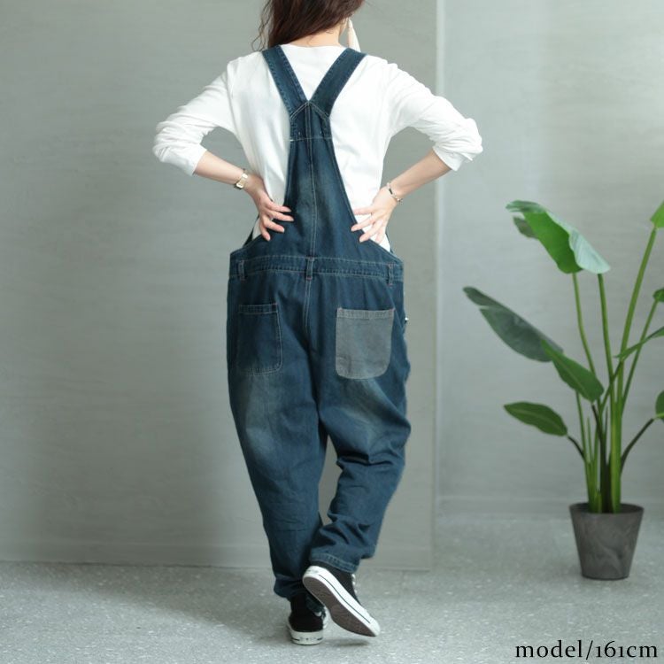 大きいサイズ レディース デニムサロペットパンツ　jp431