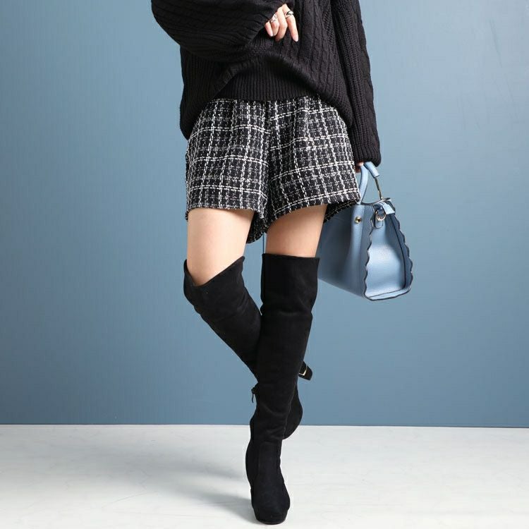 大きいサイズ レディース ツイードショートパンツ　fem-316