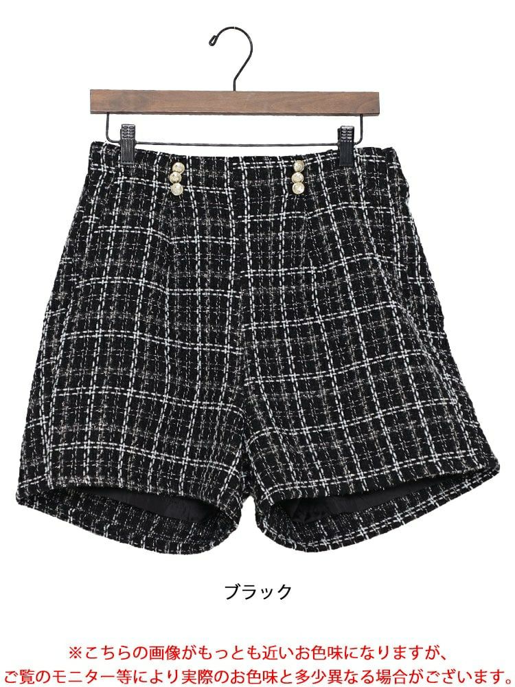 大きいサイズ レディース ツイードショートパンツ　fem-316