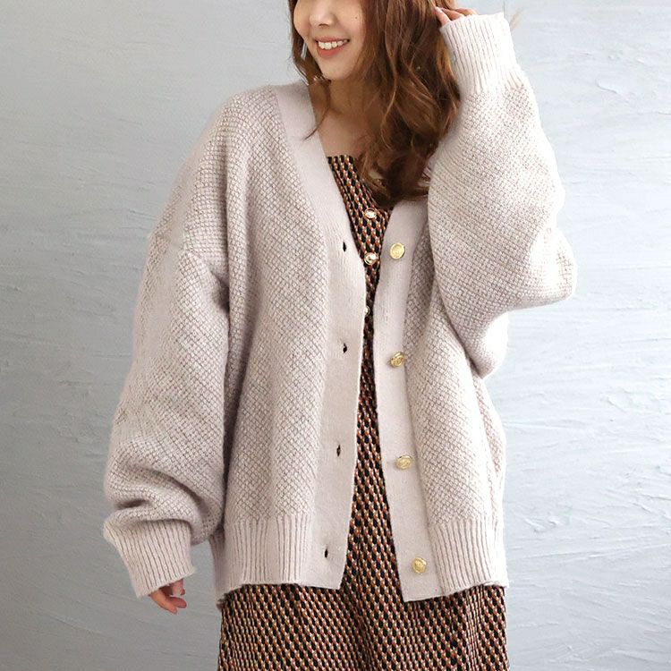 大きいサイズ レディース ニットカーディガン　and-u5625