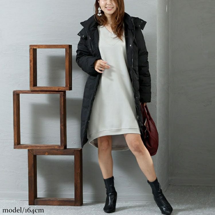 大きいサイズ レディース 防風＆蓄熱ファイバーダウンコート　mncut-522901