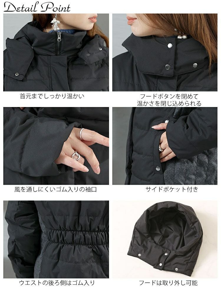 大きいサイズ レディース 防風＆蓄熱ファイバーダウンコート　mncut-522901