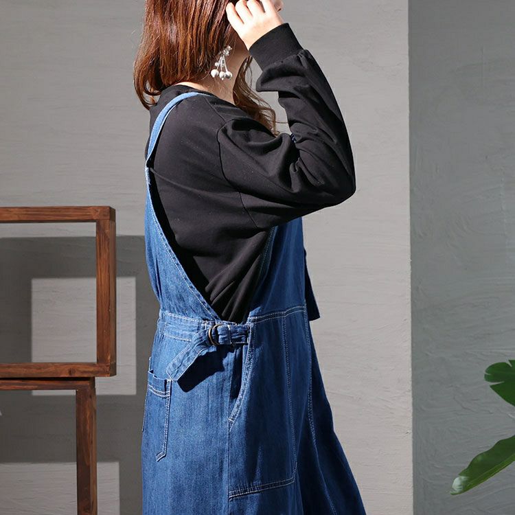 大きいサイズ レディース ライトオンスデニムサロペットスカート　wd-0336