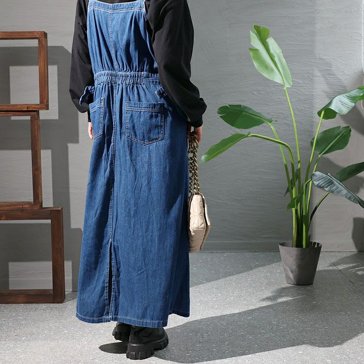 大きいサイズ レディース ライトオンスデニムサロペットスカート　wd-0336