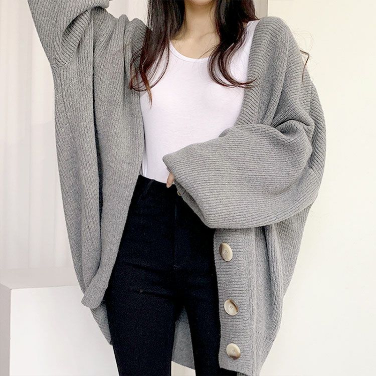 大きいサイズ レディース ボリュームスリーブニットカーディガン　goldy-1176