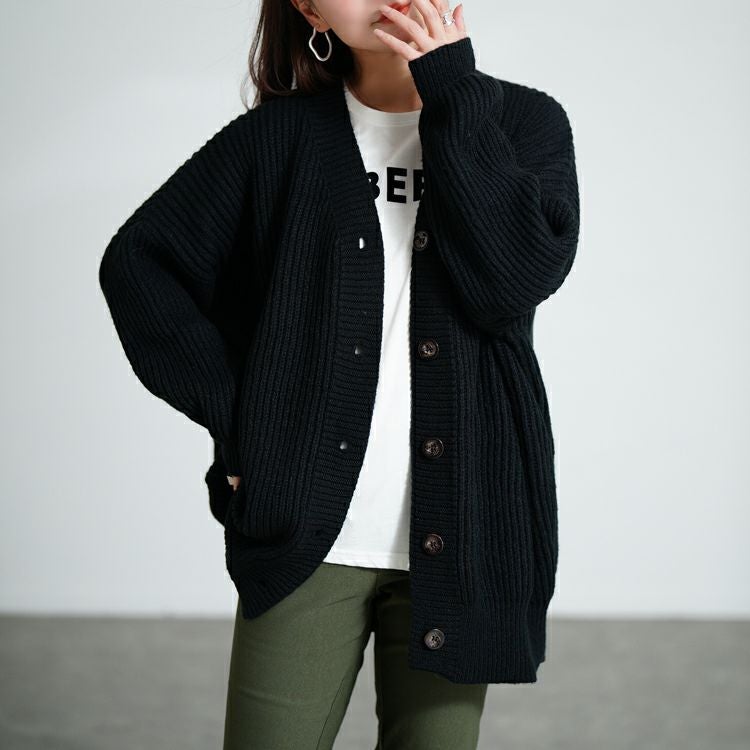 大きいサイズ レディース ボリュームスリーブニットカーディガン　goldy-1176