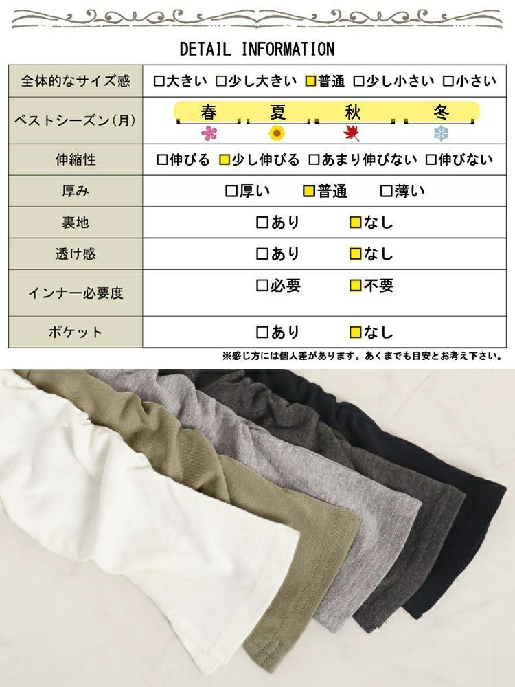 大きいサイズ レディース 指穴Vネックカットソー　wk-0334