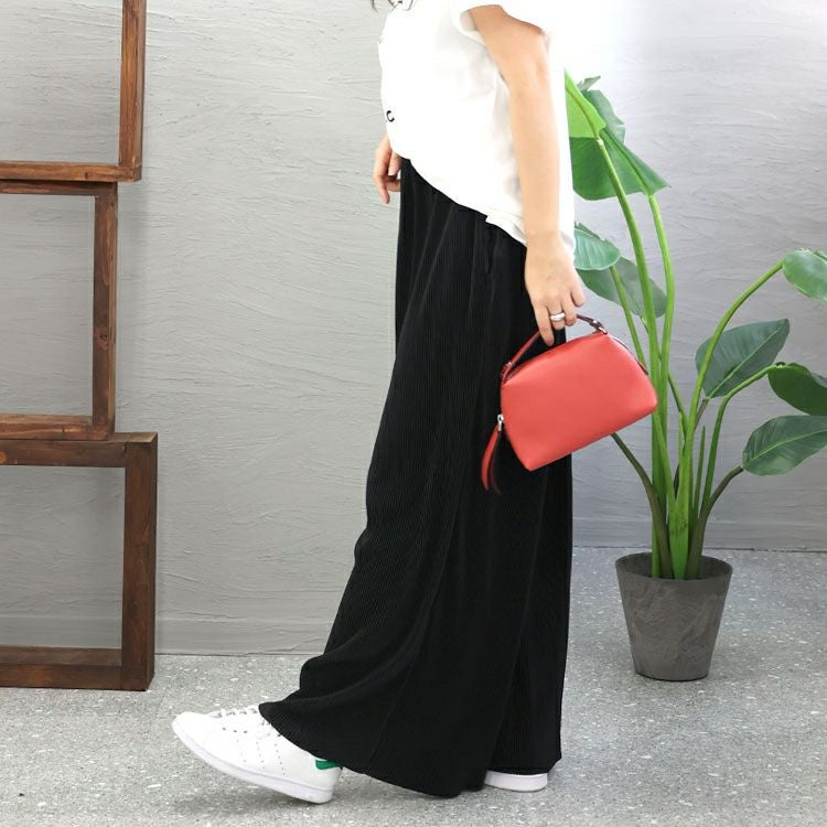 大きいサイズ レディース セルフカットプリーツパンツ　maru-6635