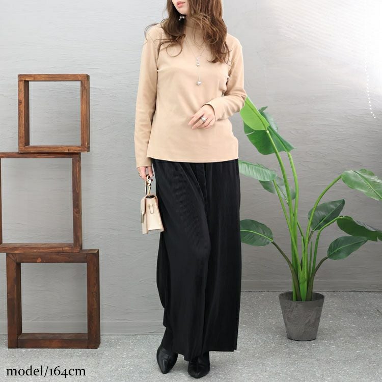 大きいサイズ レディース セルフカットプリーツパンツ　maru-6635