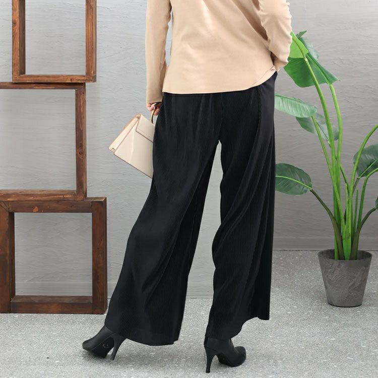 大きいサイズ レディース セルフカットプリーツパンツ　maru-6635