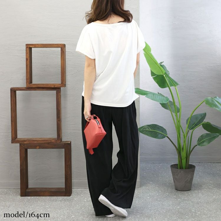 大きいサイズ レディース セルフカットプリーツパンツ　maru-6635
