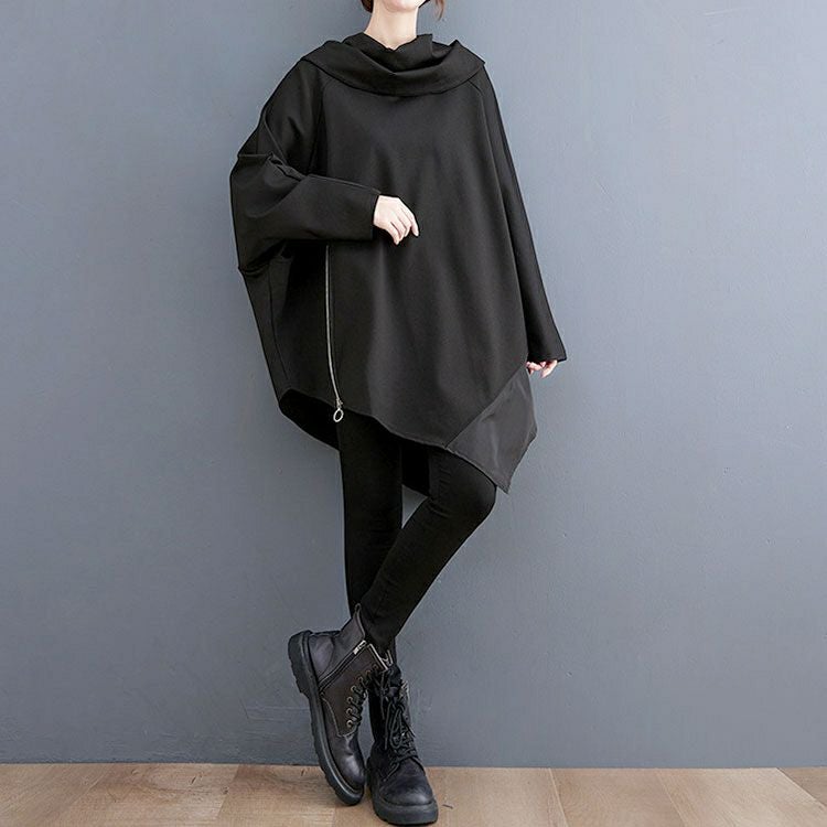 大きいサイズ レディース アシンメトリードルマンチュニック　goldy-1183