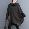 大きいサイズ レディース アシンメトリードルマンチュニック　goldy-1183 ブラック