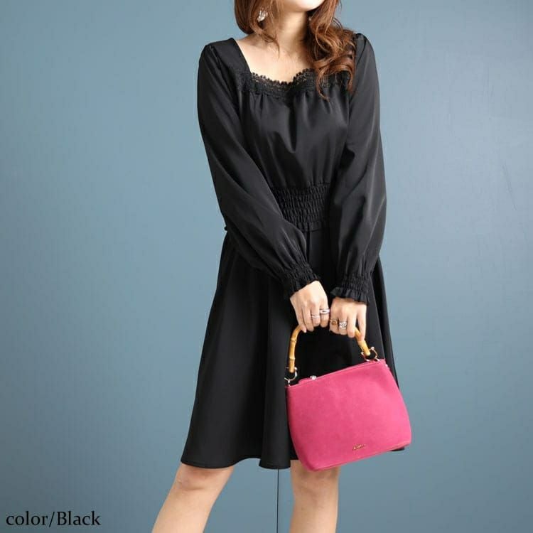 大きいサイズ レディース スクエアレースワンピース　fem-329