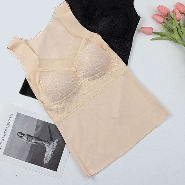 大きいサイズ レディース あったか裏起毛カップ付きインナー　goldy-1203