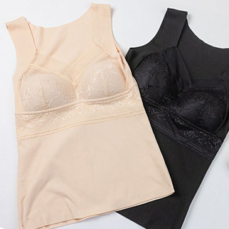 大きいサイズ レディース あったか裏起毛カップ付きインナー　goldy-1203