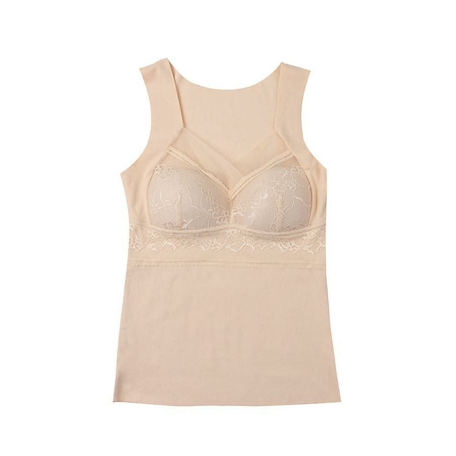 大きいサイズ レディース あったか裏起毛カップ付きインナー　goldy-1203 ベージュ