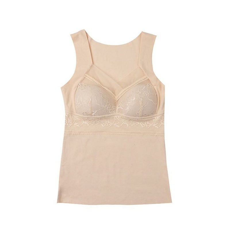 大きいサイズ レディース あったか裏起毛カップ付きインナー　goldy-1203 ベージュ