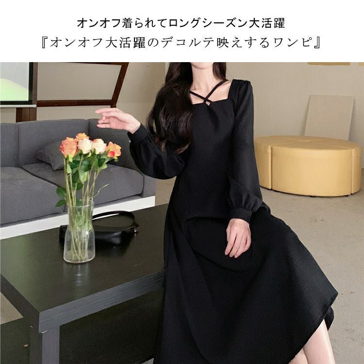 大きいサイズ レディース フロントクロスワンピース goldy-1199