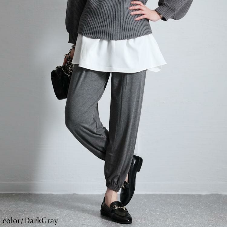大きいサイズ レディース テーパードパンツ　goldy-1213【メール便可】 ダークグレー