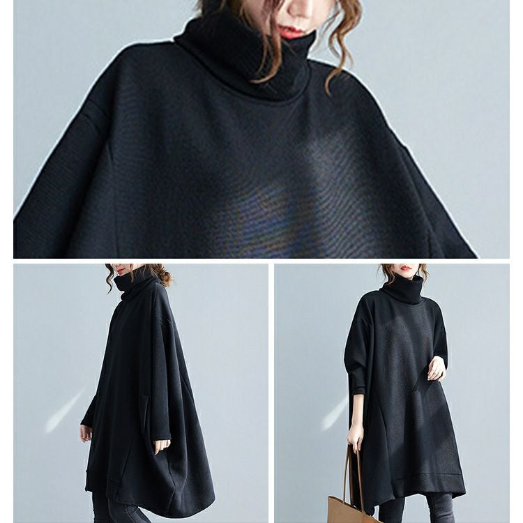 大きいサイズ レディース ハイネックリブニットドルマンプルオーバー　goldy-1177