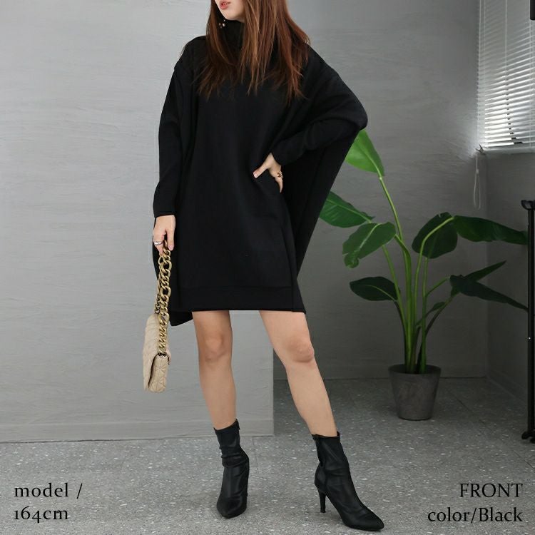 大きいサイズ レディース ハイネックリブニットドルマンプルオーバー　goldy-1177