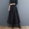 大きいサイズ レディース タックフレアウエストゴムスカート　goldy-1208 ブラック