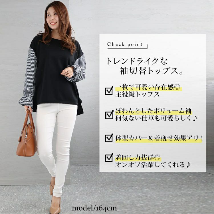 大きいサイズ レディース バルーンスリーブトップス　plan-46120