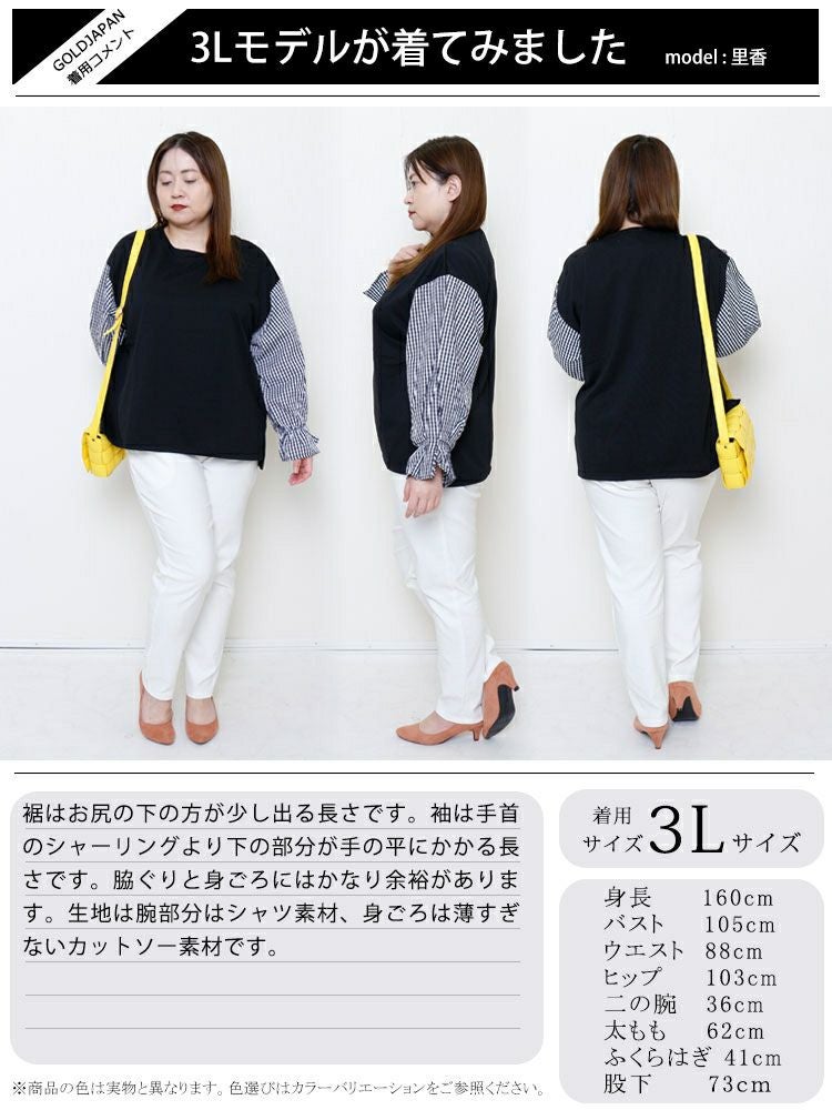 大きいサイズ レディース バルーンスリーブトップス　plan-46120