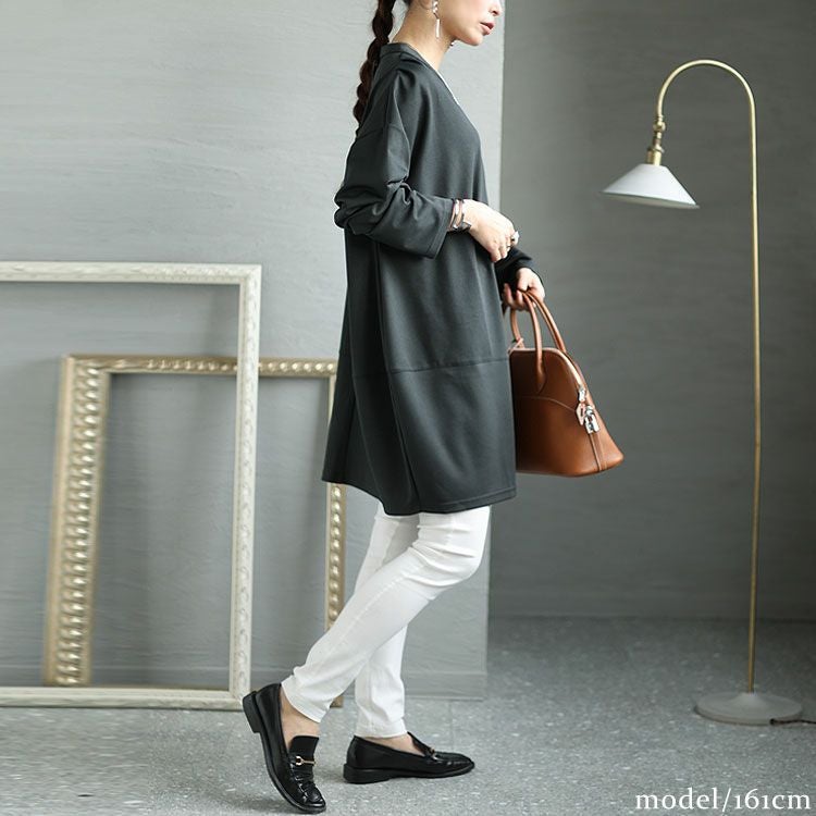 大きいサイズ レディース コクーン切替チュニック　fem-339