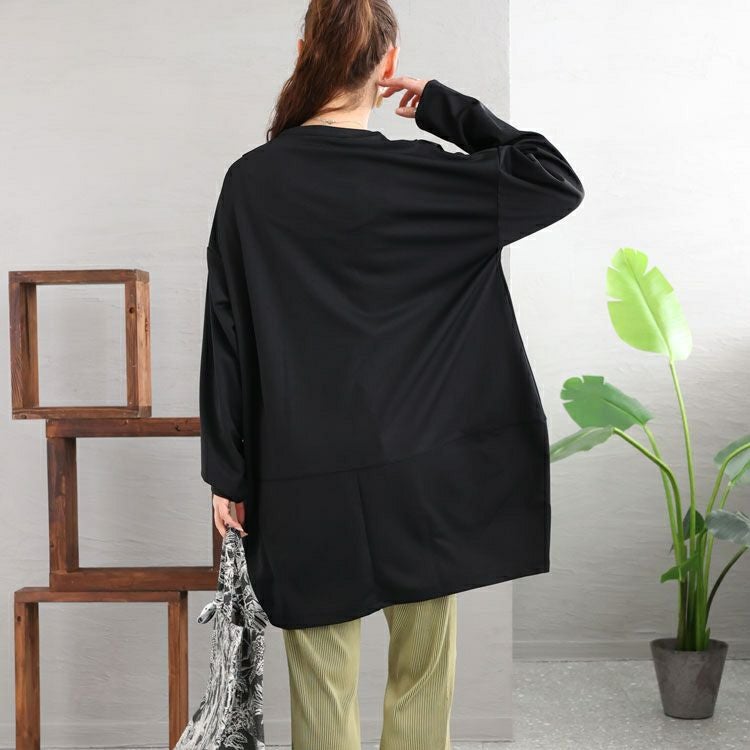 大きいサイズ レディース コクーン切替チュニック　fem-339