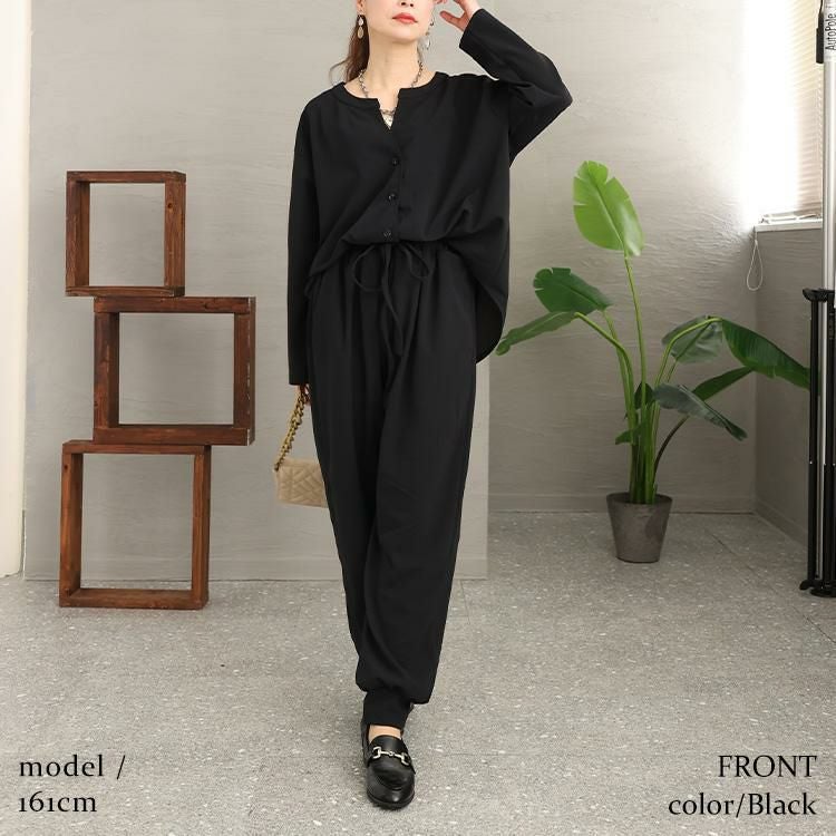 大きいサイズ レディース 全部脱がなくてもトイレができるオールインワン　maru-6646 ブラック