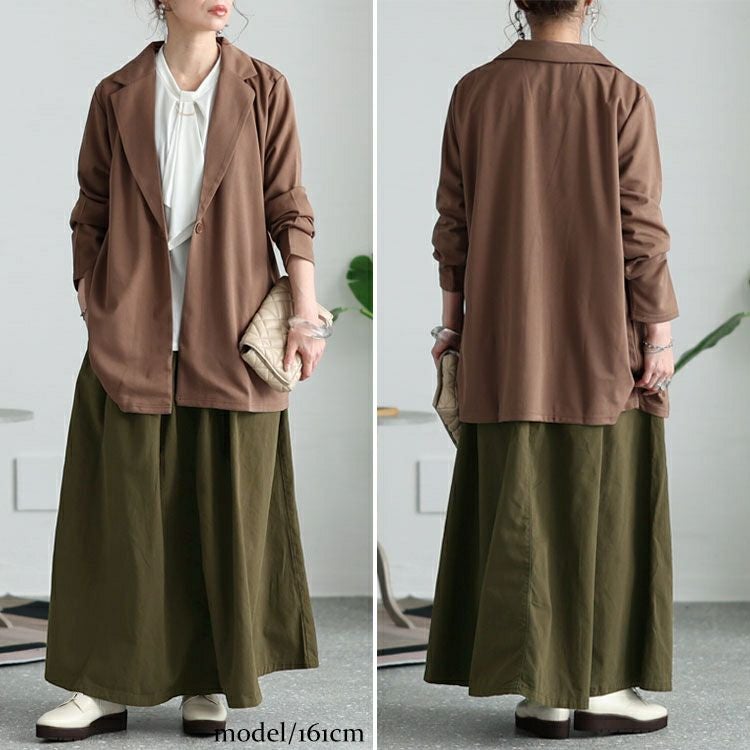 大きいサイズ レディース ウエストアジャスター付きマキシスカート　wc-0294