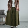 大きいサイズ レディース ウエストアジャスター付きマキシスカート　wc-0294 カーキ