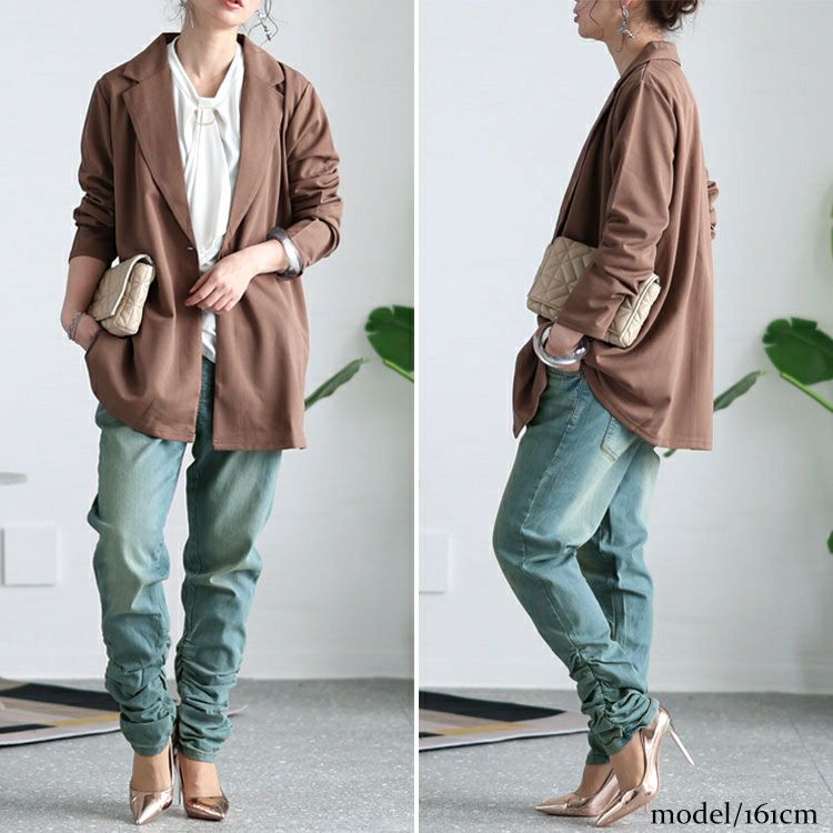 大きいサイズ レディース ウエストリブデニムパンツ　wd-0120