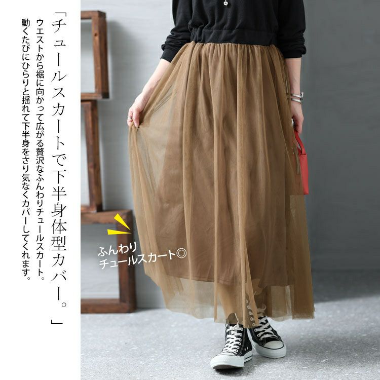 大きいサイズ レディース チュールドッキングワンピース　jpm-003