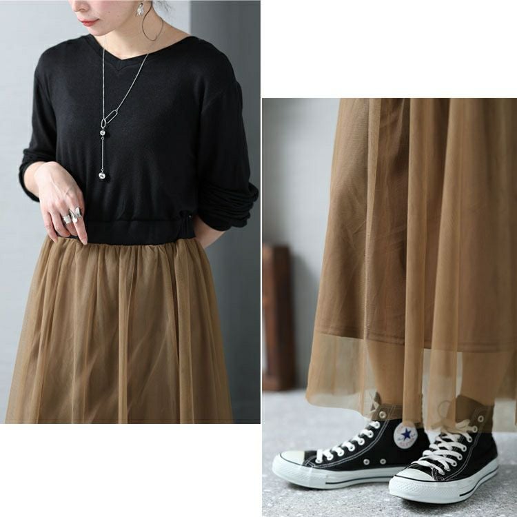 大きいサイズ レディース チュールドッキングワンピース　jpm-003