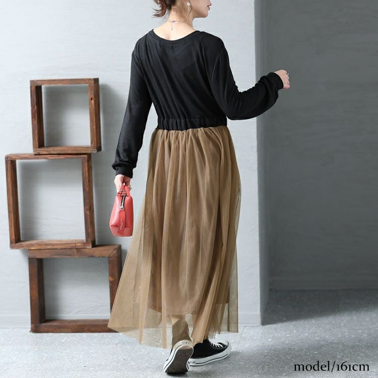 大きいサイズ レディース チュールドッキングワンピース　jpm-003